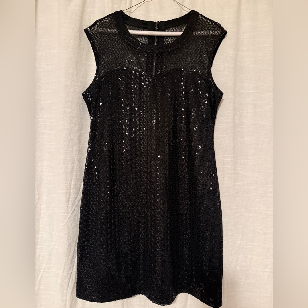 Vintage Express Black Sequin Mini Dress